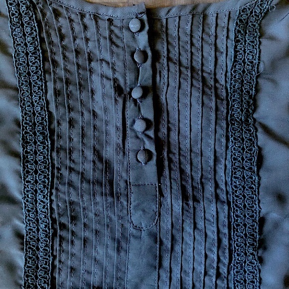 Love Stitch Peplum Blouse with Crochet and Pleat Details. - Picture 3 of 12